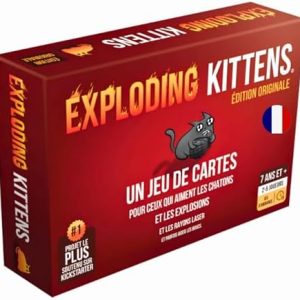 Asmodee Exploding Kittens Jeu de Base - Jeu de Cartes d'Ambiance Hilarant pour Adultes & Enfants dès 7 Ans - Evitez Les Châtons Explosifs - Jeux de Société 2 à 5 Joueurs - 15 Min - en Français