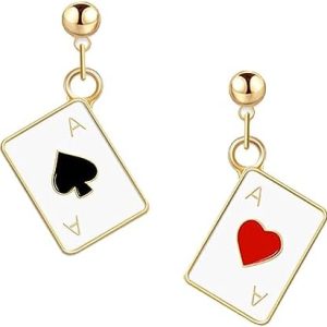 Boucles d'Oreilles Poker Plaqué Or Cartes à Jouer Motif Boucles d'Oreilles Cadeau De Bijoux Uniques Et Drôles Pour Les Femmes