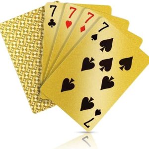 Cartes à jouer en plastique doré – Cartes de poker imperméables style casino avec motif diamant HD – Plastique durable, pour cadeaux et jeux de famille – Essentiels de fête pour adultes (doré vintage)