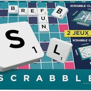 Mattel Games Scrabble Jeu De Société Familial avec 2 Modes De Jeu, 50 Cartes Objectif Incluses, pour 2 À 4 Joueurs, Version Française, Jouet Enfant, A Partir De 10 Ans, HWD44