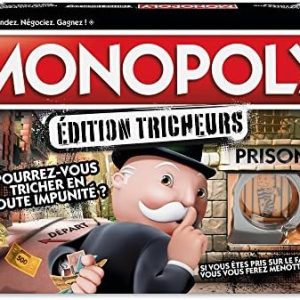 Monopoly Tricheurs, Jeu de Plateau pour Les Filles et Les Garçons, pour Fans de Jeux de Société Classiques, Cadeaux d'anniversaire, Version Française, À Partir de 8 Ans