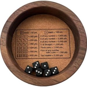 Piste À Dés,Plateau À Dés en Bois, Piste De Jeu De Dés, Plateau À Dés en Bois, La Conception Amusante du Jeu De Société Évite Que Les Dés Ne Tombent, Jeu De Dés Farkle en Ligne Jeu
